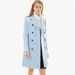 Allegra K Double Breasted Peacoat